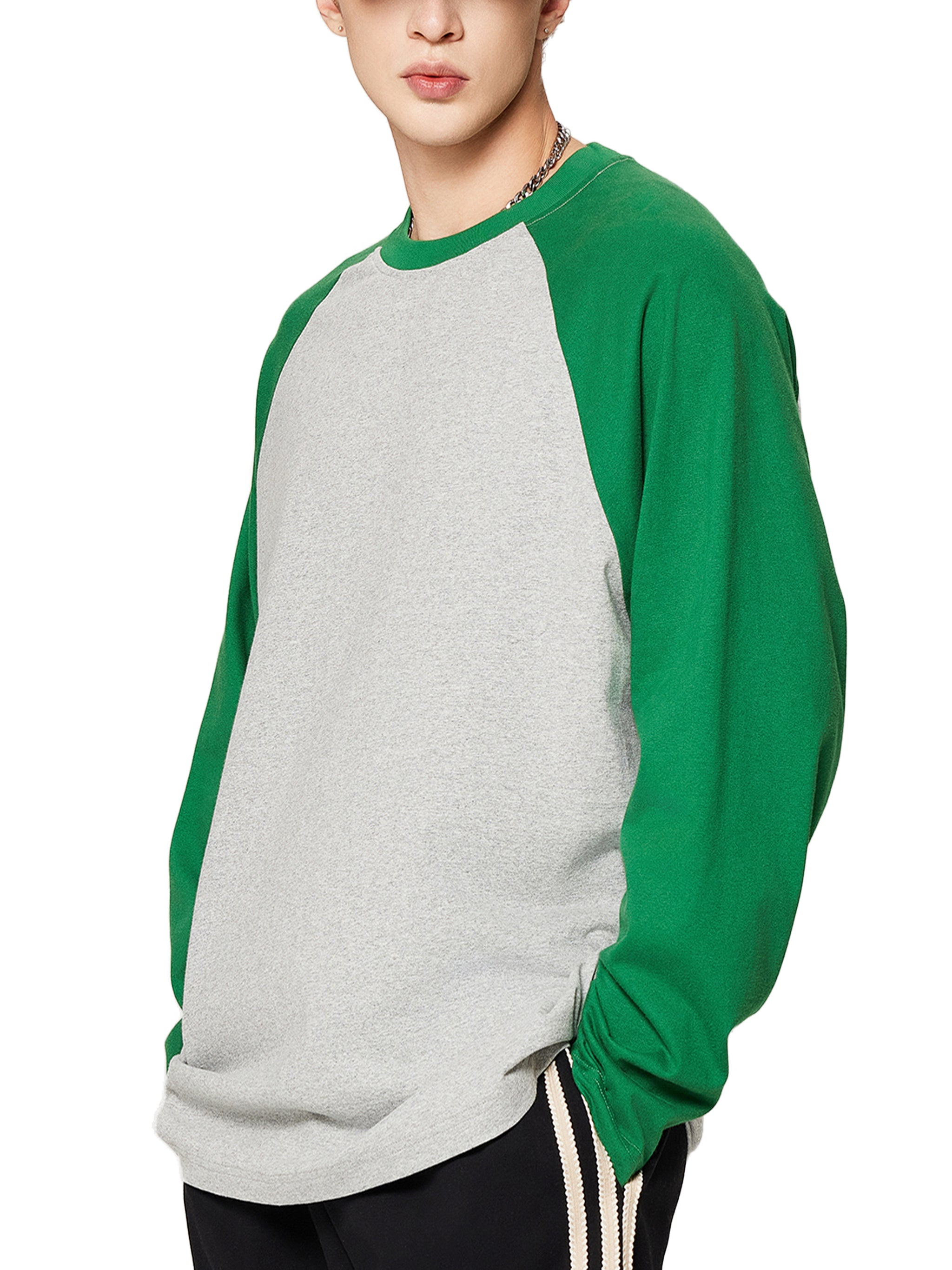 Color-Blocked Raglan Long-Sleeve T-Shirt