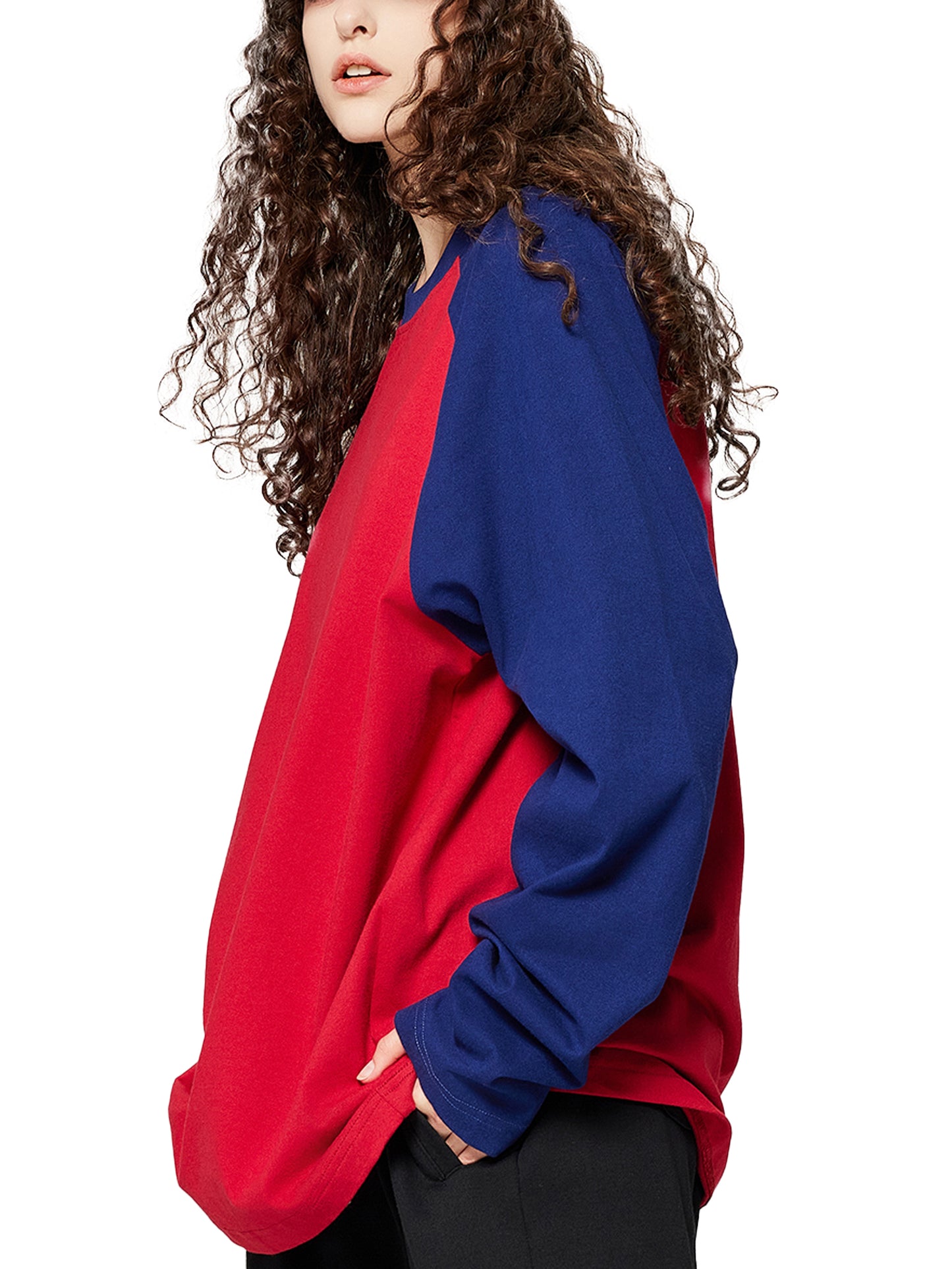 Color-Blocked Raglan Long-Sleeve T-Shirt