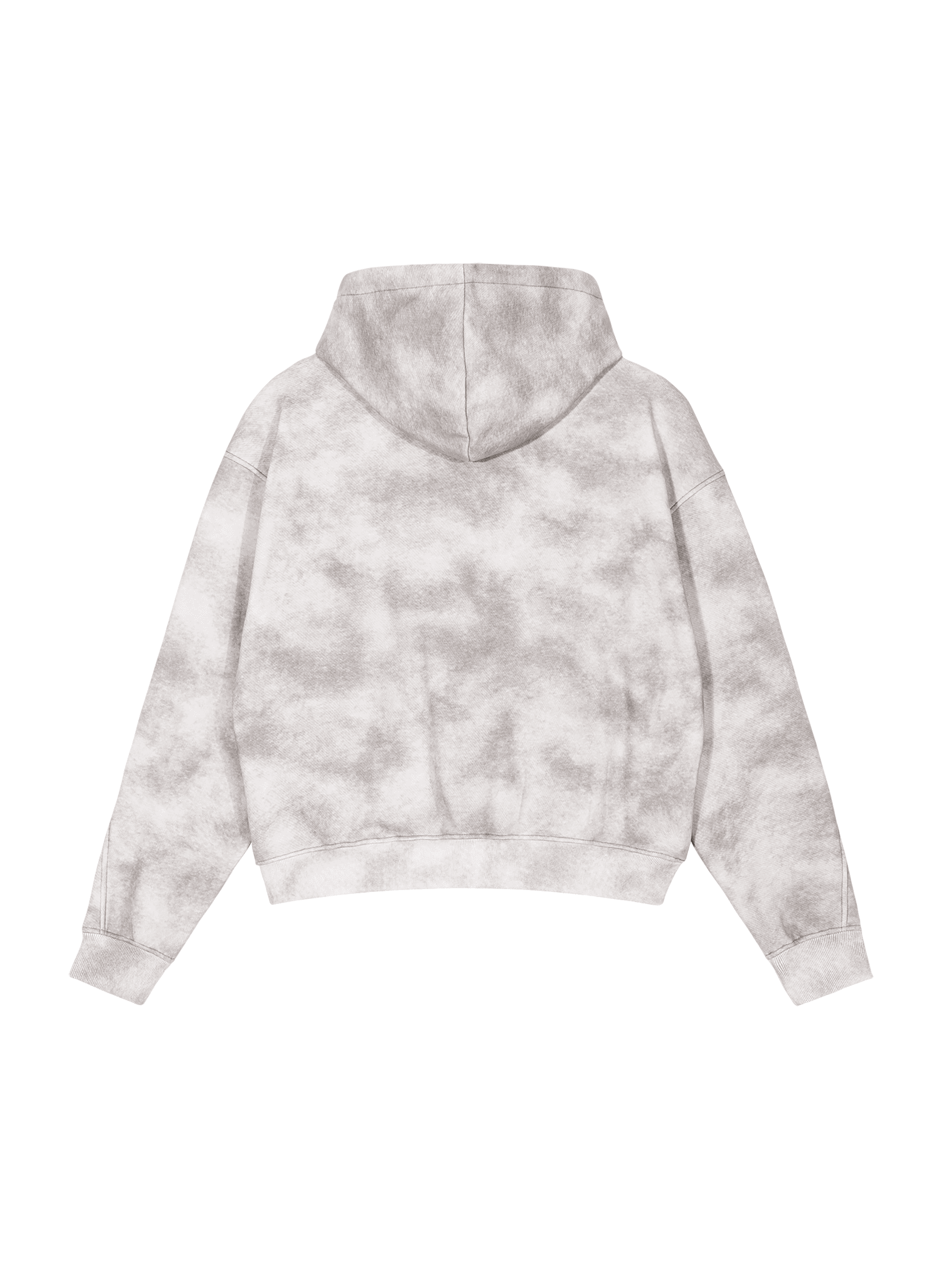 Dirty Washed Boxy Zip-up Fleece Hoodie