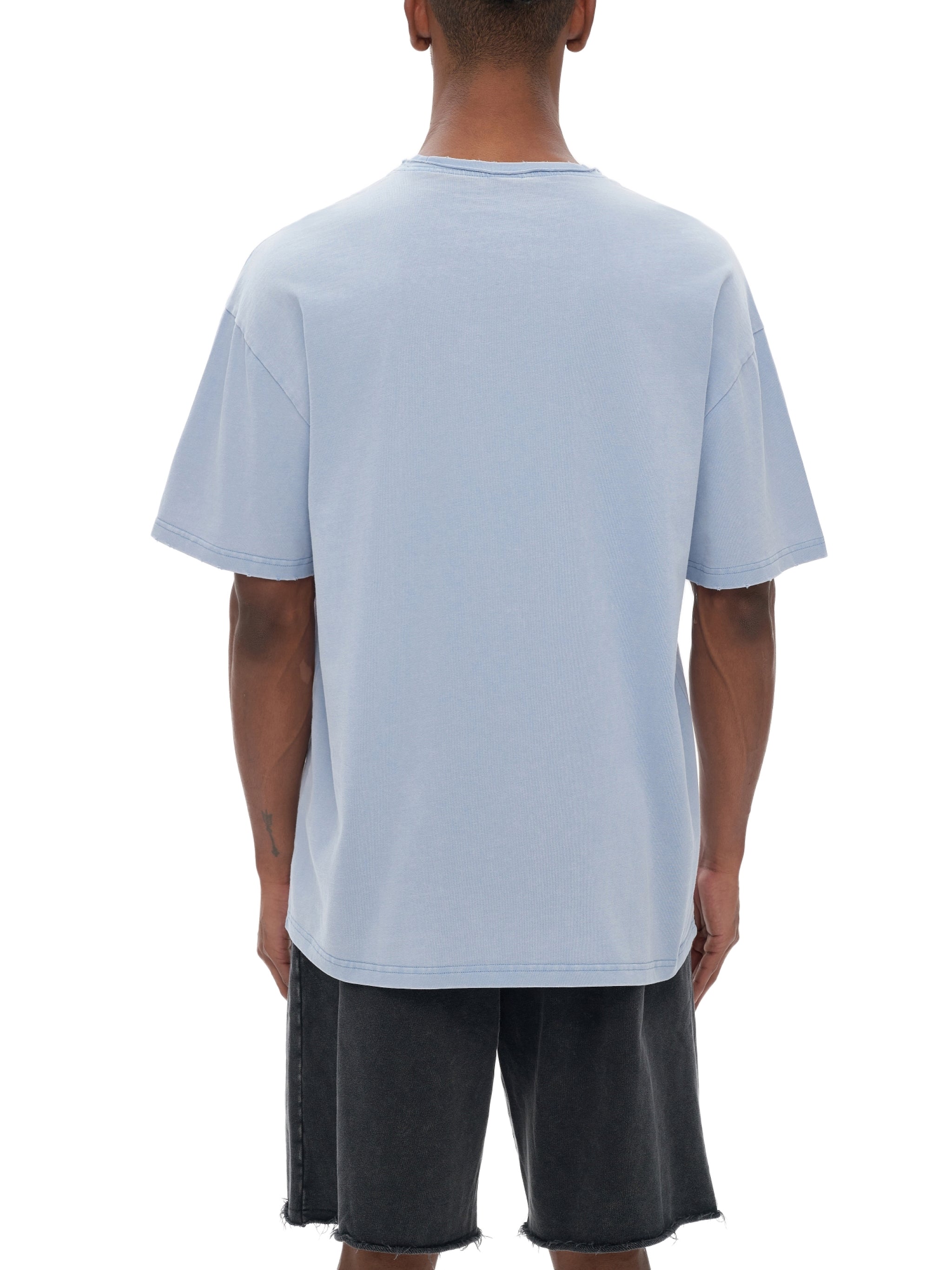 Double Neckline Scattered T-Shirt - 250 GSM