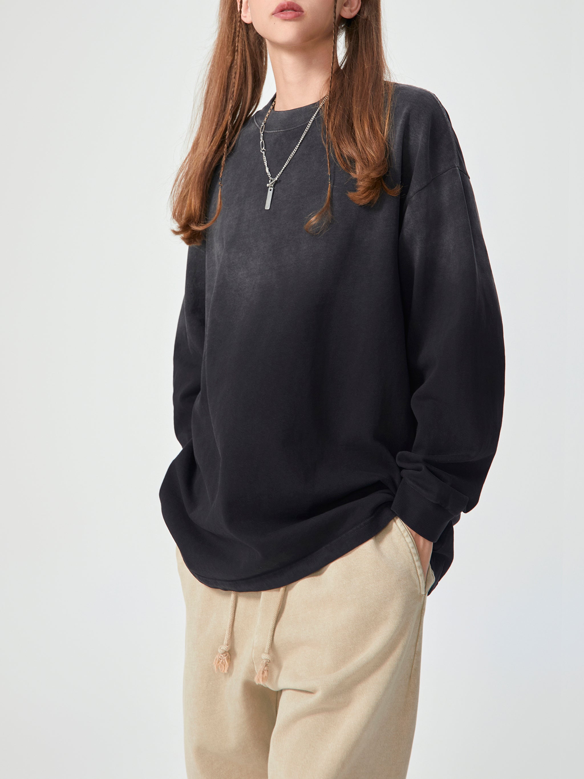 Gradient Vintage Washed Long Sleeve Tee - 270 GSM