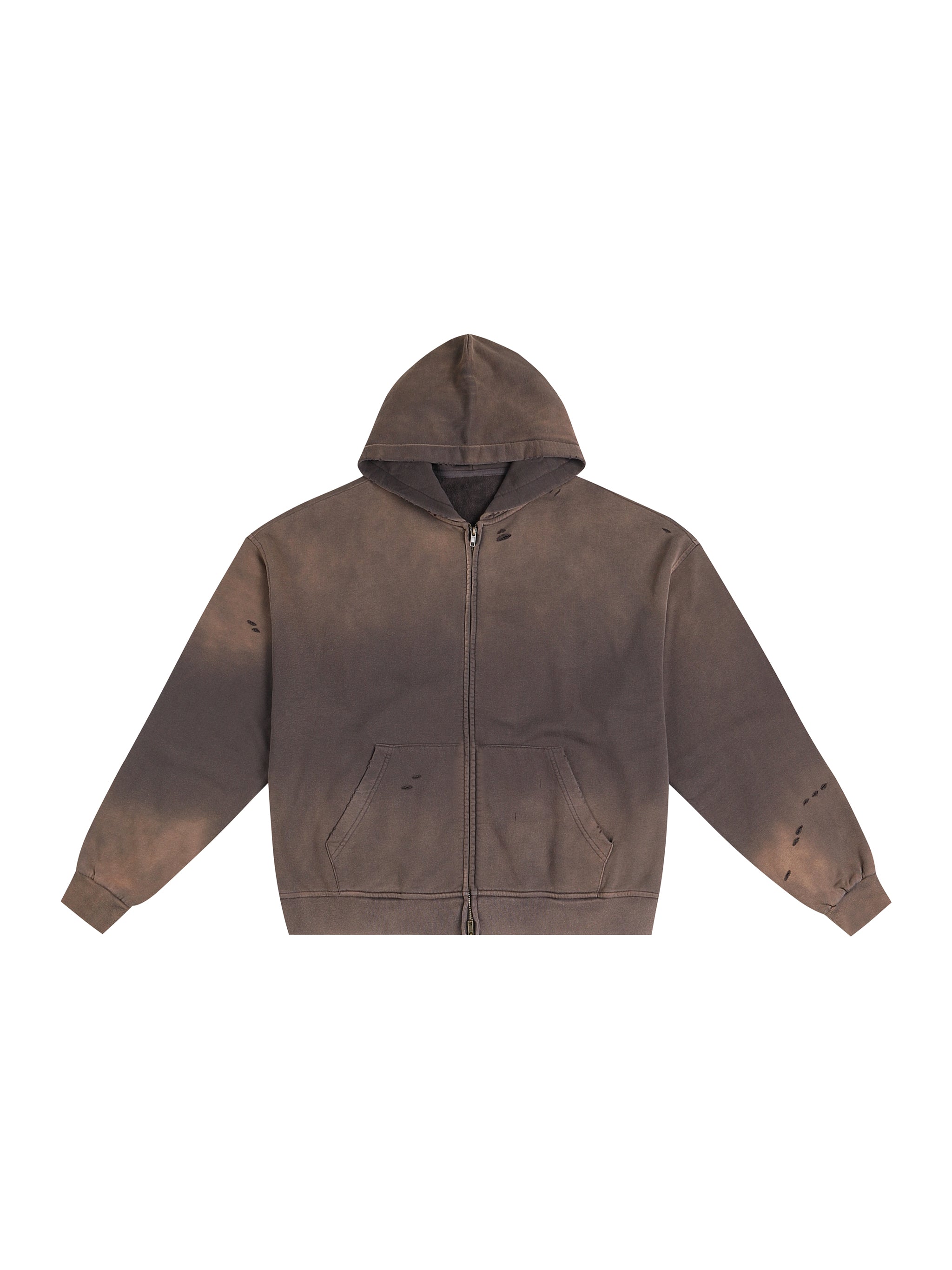 Hand-Frayed Sunfade Zip Hoodie
