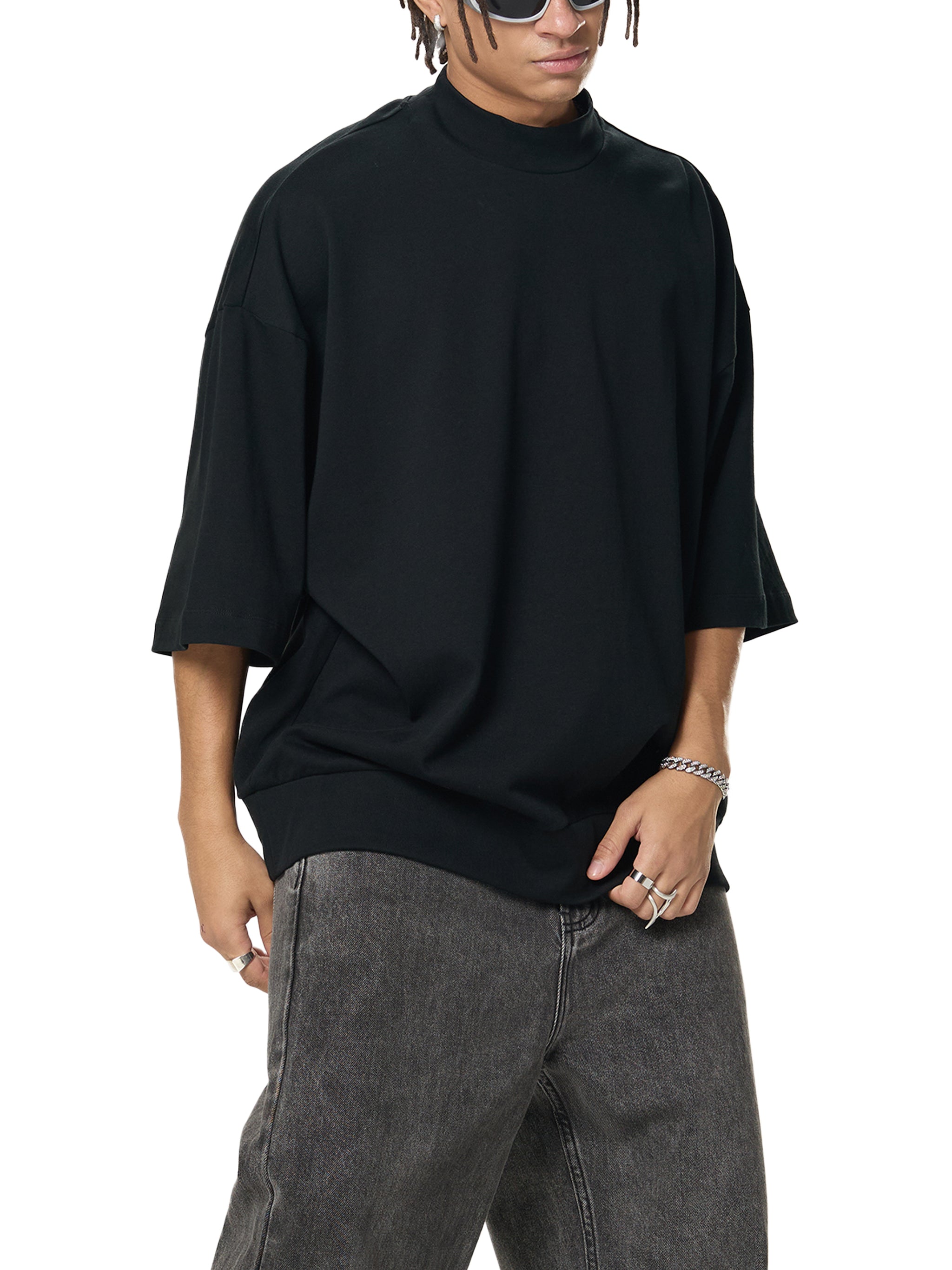 Heavyweight Oversized Mock Neck T-shirt