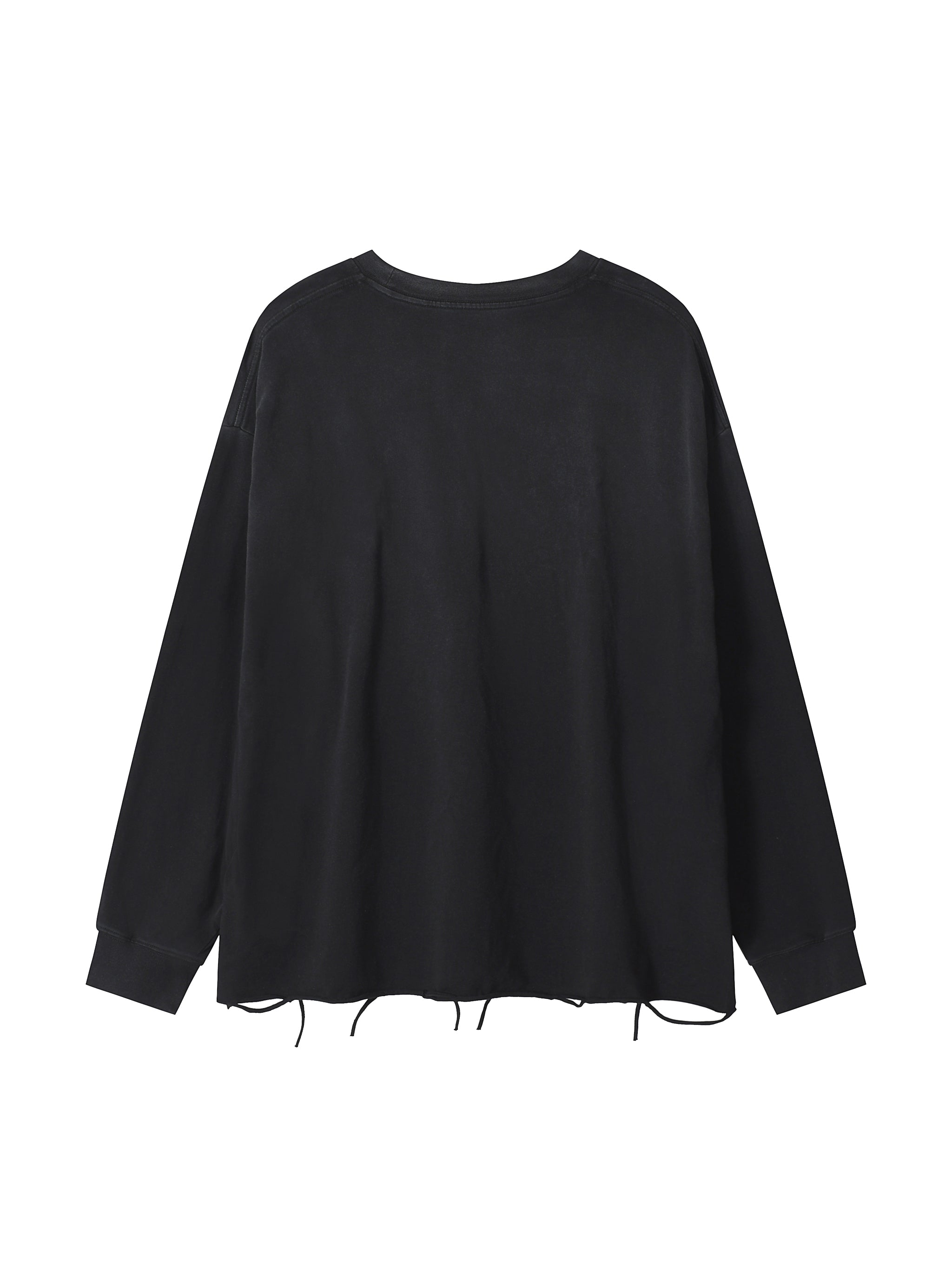 Snow Wash Raw Edge Cotton T-Shirt