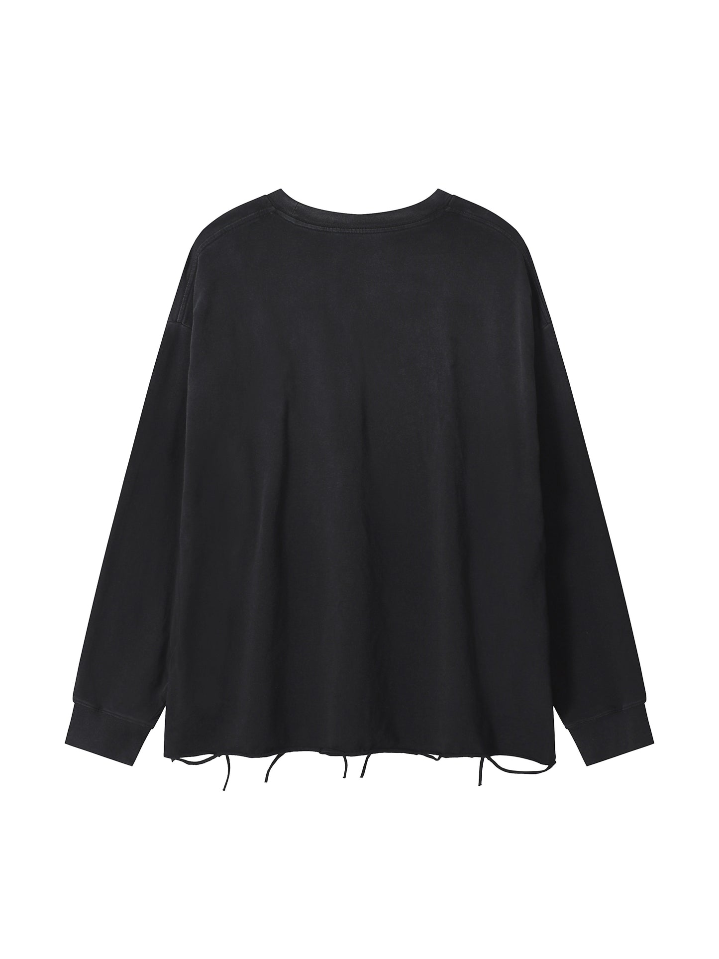 Snow Wash Raw Edge Cotton T-Shirt