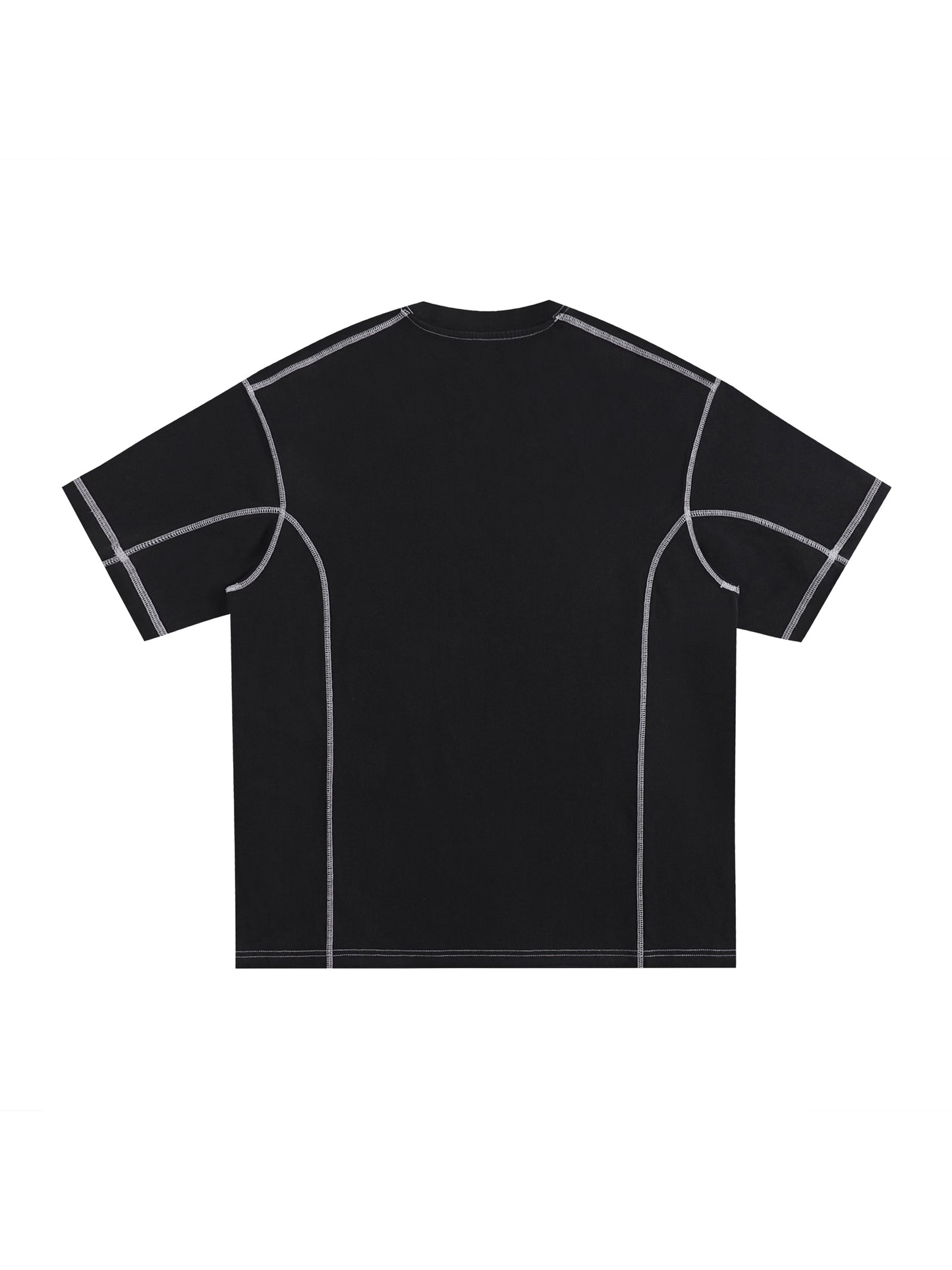 Streetwear Contrast-Stitched Cotton T-Shirt