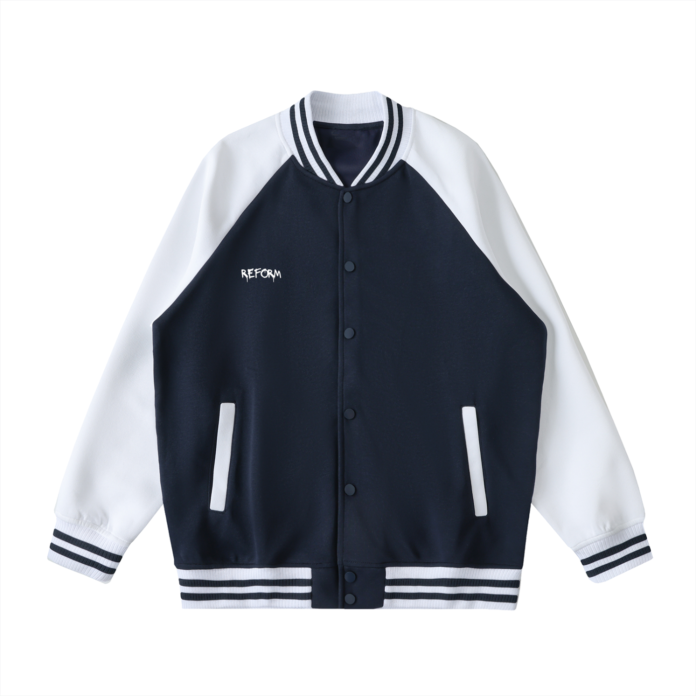 Two Tone Raglan Sleeve Varsity Jacket
