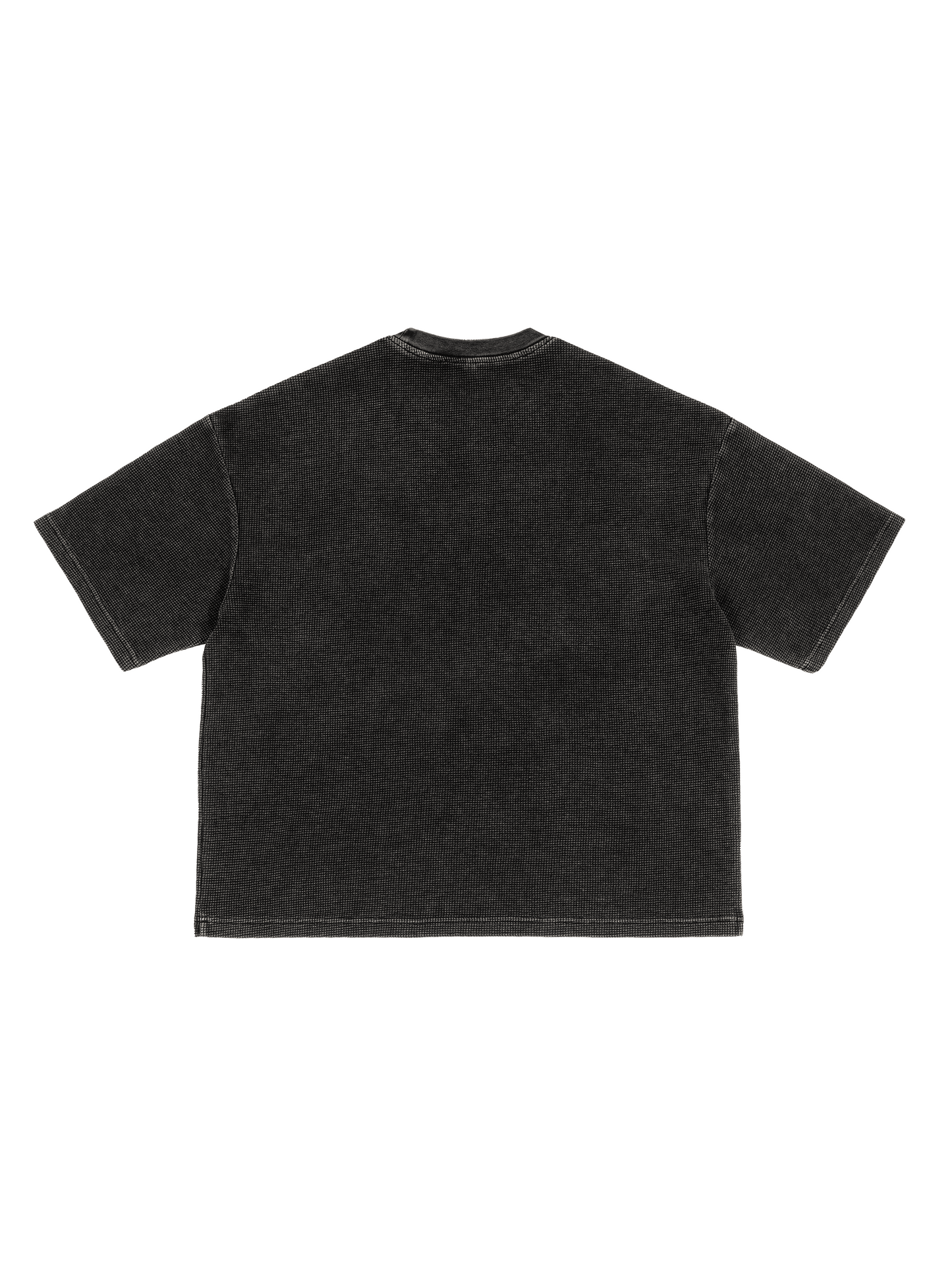 Waffle-Texture Washed Boxy T-Shirt