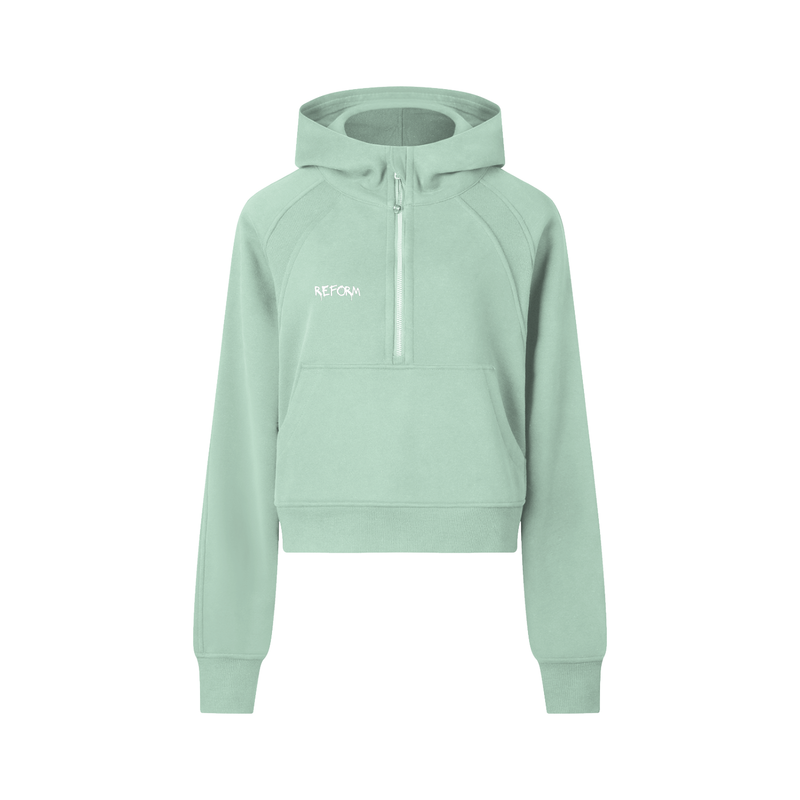 Cropped Half-Zip Hoodie