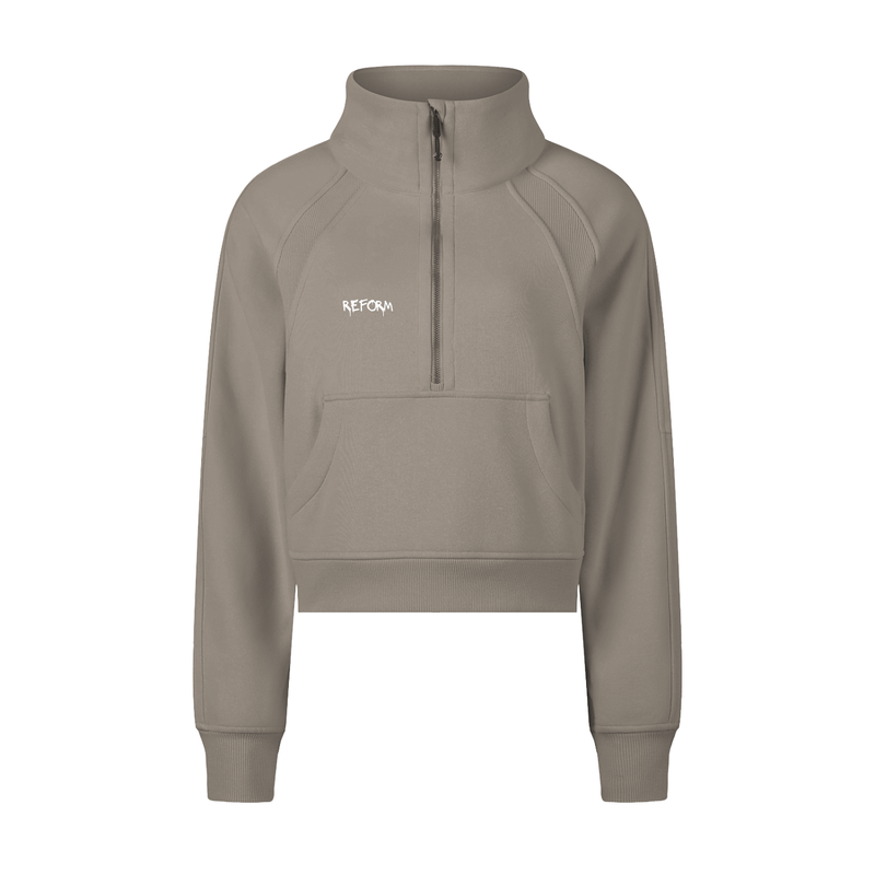 Cropped Half-Zip Sweatshirt