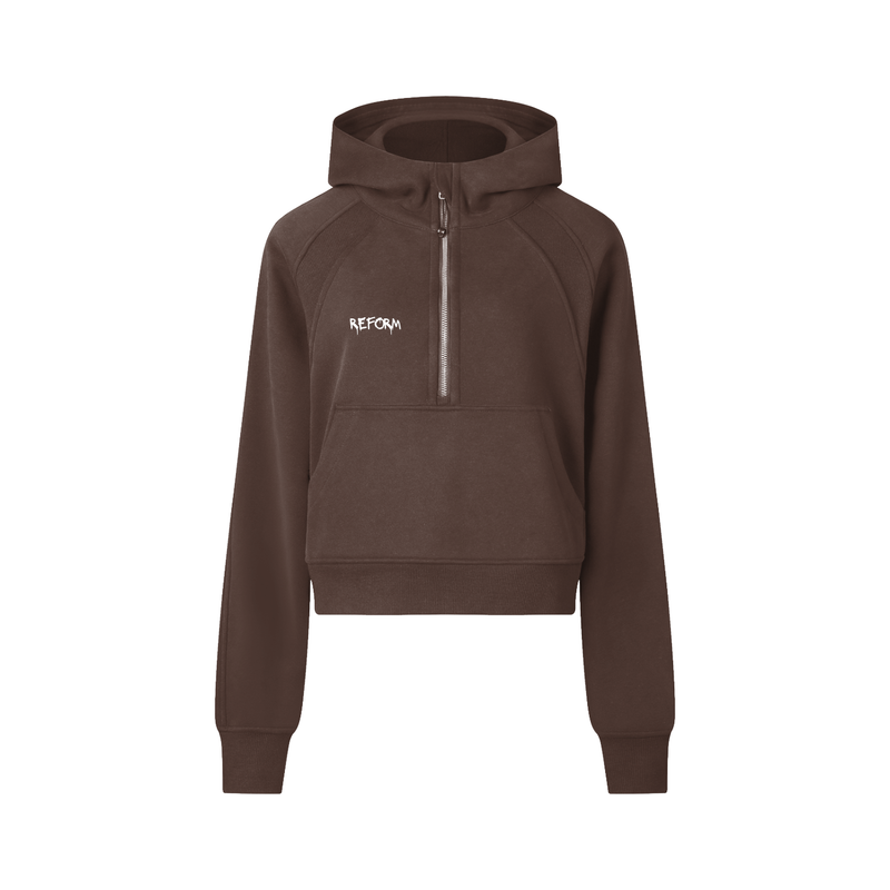 Cropped Half-Zip Hoodie
