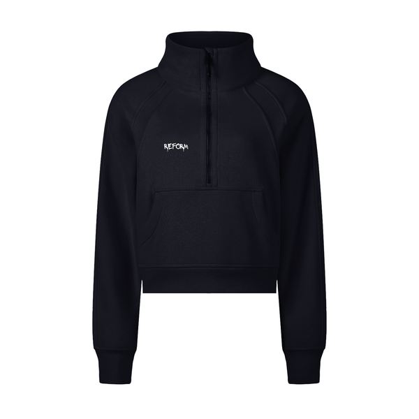 Cropped Half-Zip Sweatshirt