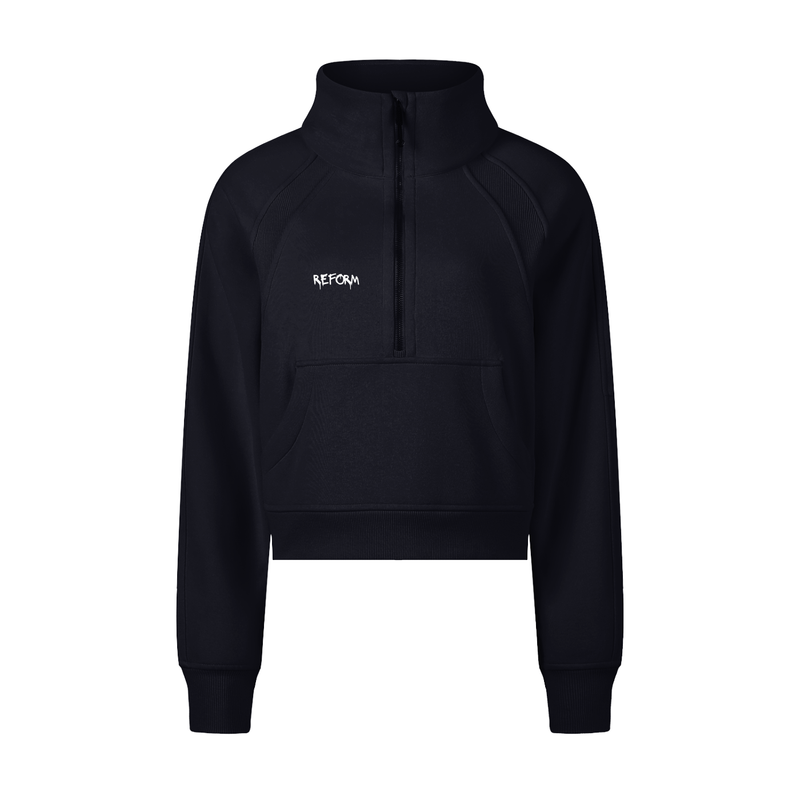 Cropped Half-Zip Sweatshirt