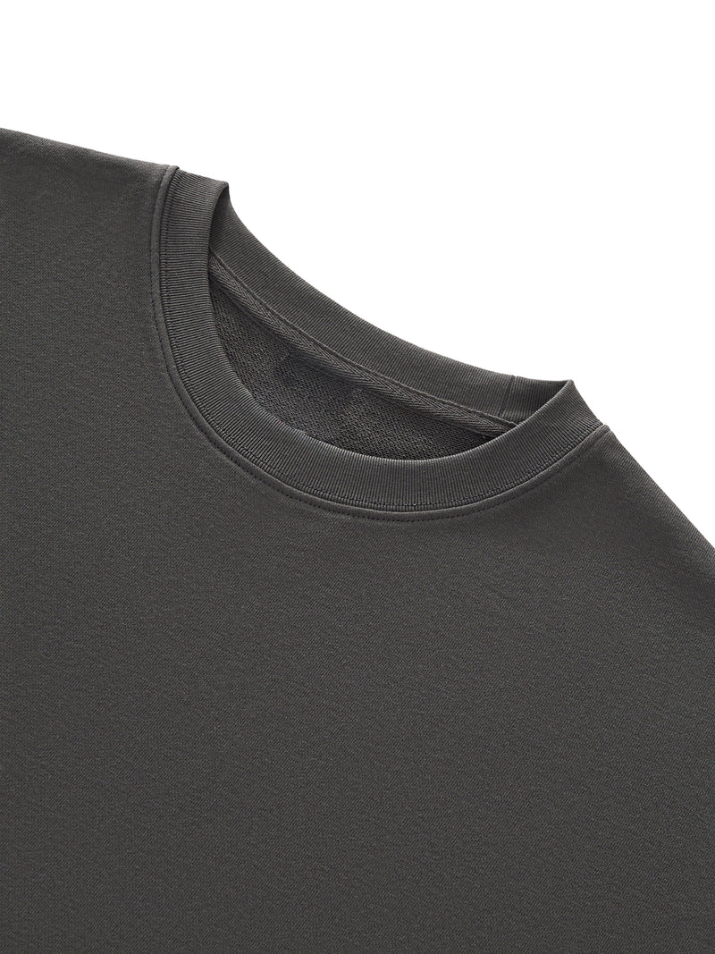 Boxy Half-Sleeve Raw-Edge T-Shirt