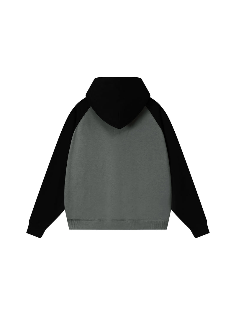 Color-Block Raglan Sleeve Hoodie