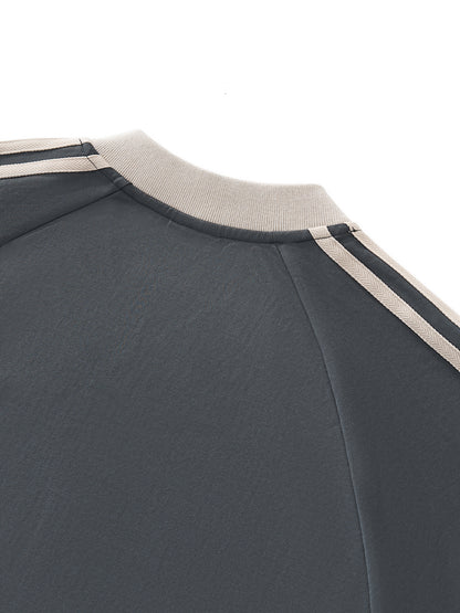 Color-Block V-Neck Long-Sleeve T-Shirt