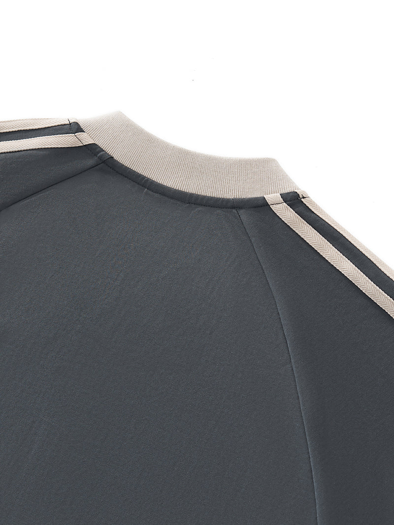 Color-Block V-Neck Long-Sleeve T-Shirt