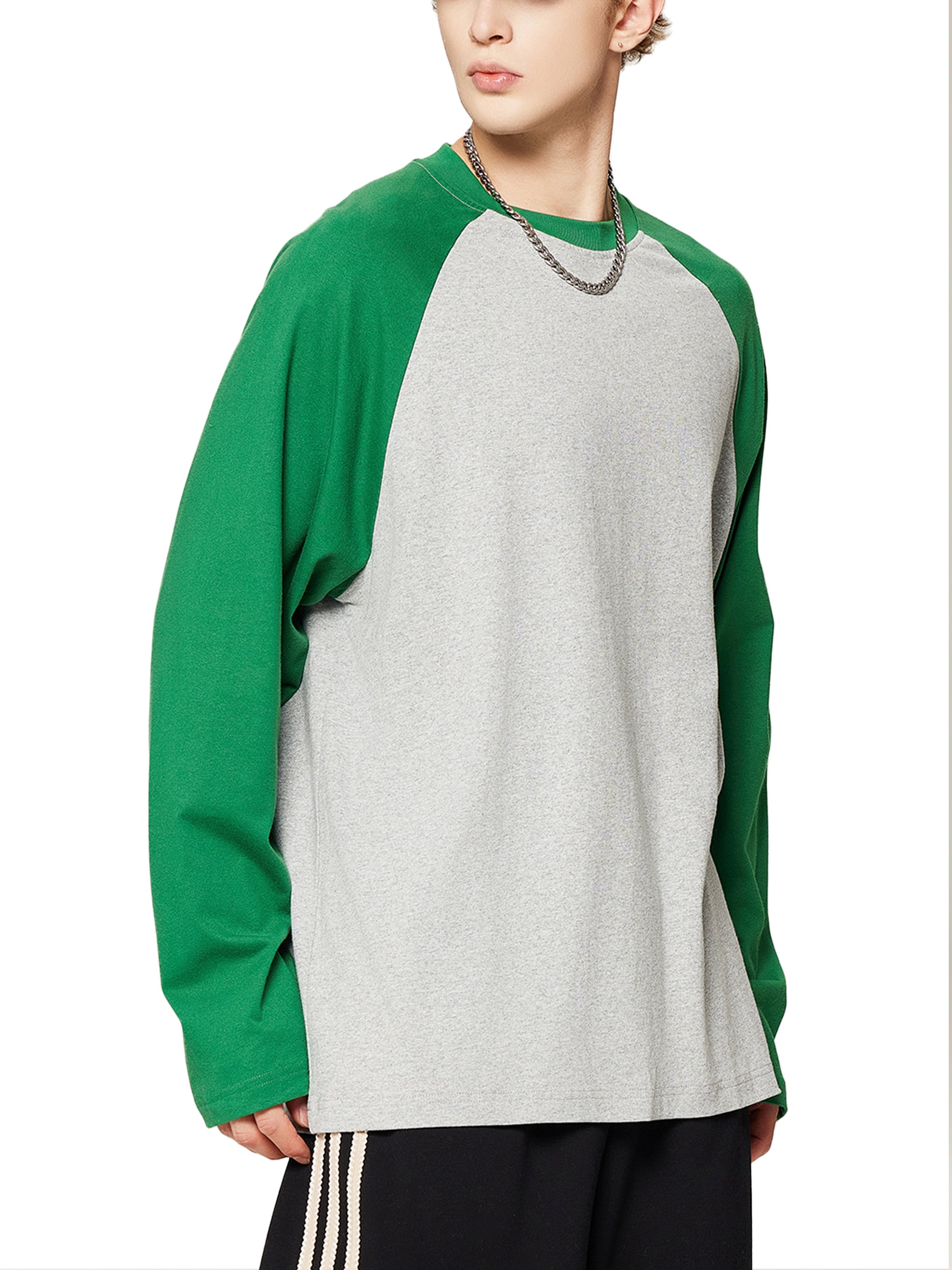 Color-Blocked Raglan Long-Sleeve T-Shirt