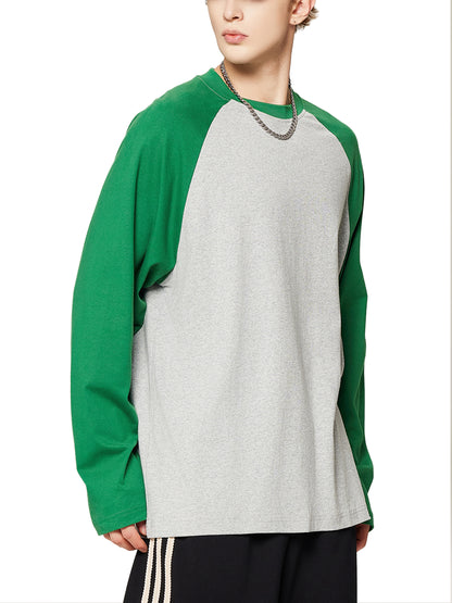 Color-Blocked Raglan Long-Sleeve T-Shirt