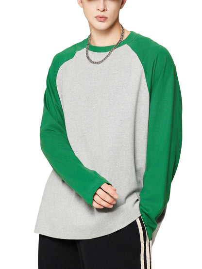 Color-Blocked Raglan Long-Sleeve T-Shirt
