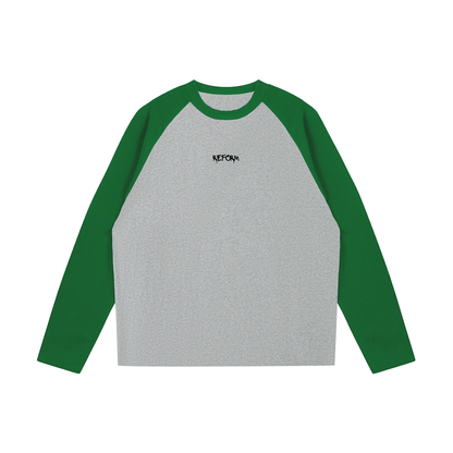 Color-Blocked Raglan Long-Sleeve T-Shirt