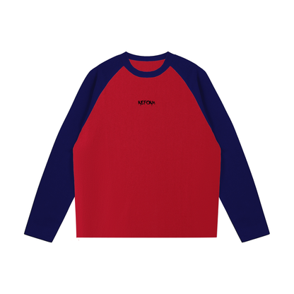 Color-Blocked Raglan Long-Sleeve T-Shirt