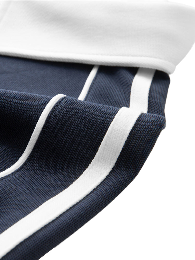 Contrast Collar Short-Sleeve Polo Shirt