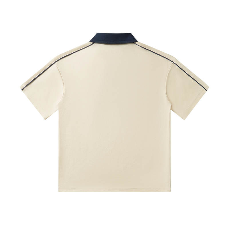 Contrast Collar Short-Sleeve Polo Shirt