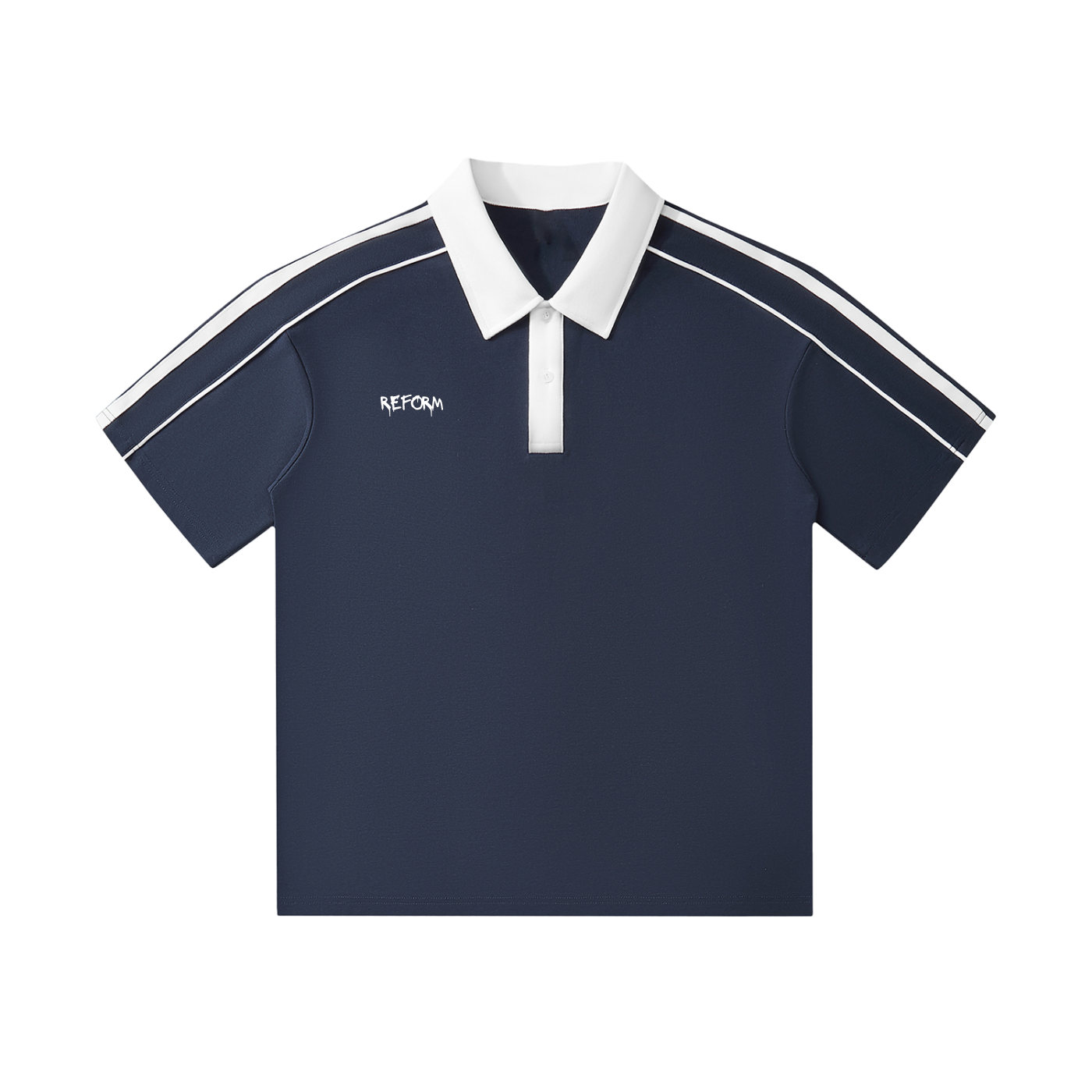 Contrast Collar Short-Sleeve Polo Shirt