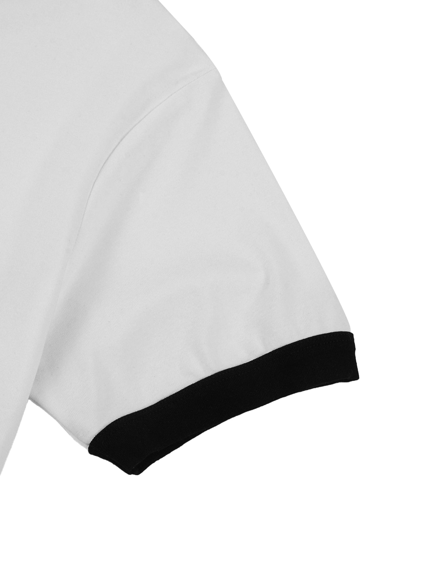 Contrast Edge Ribbed Crewneck T-Shirt