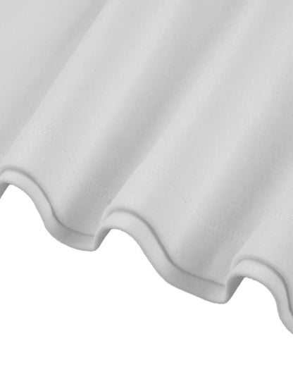 Contrast Edge Ribbed Crewneck T-Shirt