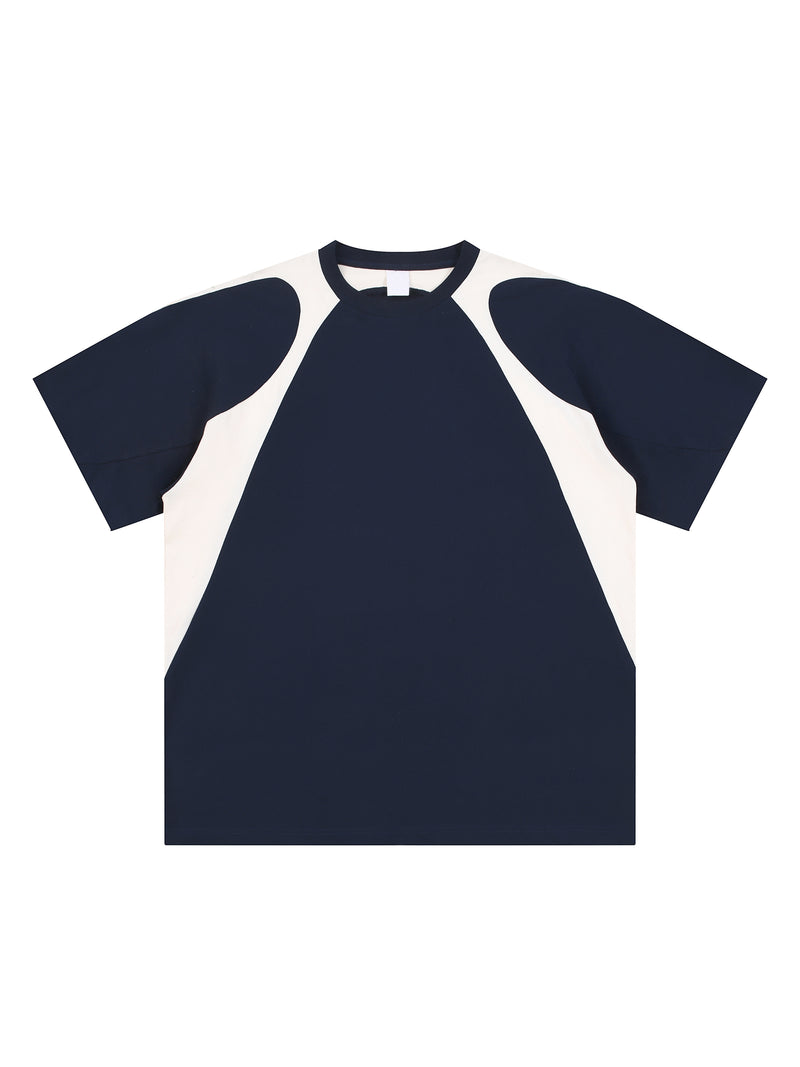 Contrast Panel Cotton T-Shirt