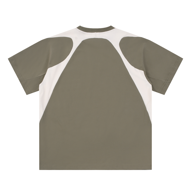 Contrast Panel Cotton T-Shirt