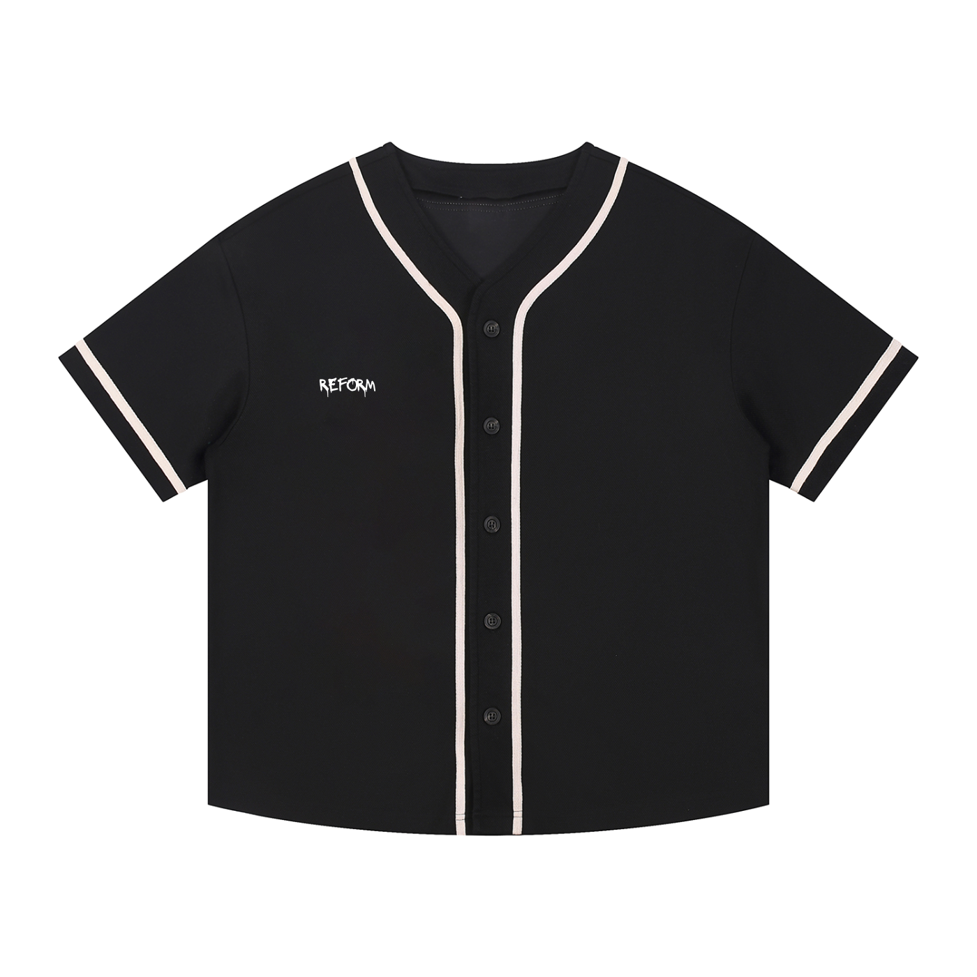 Contrast Piped Button-Up Jersey