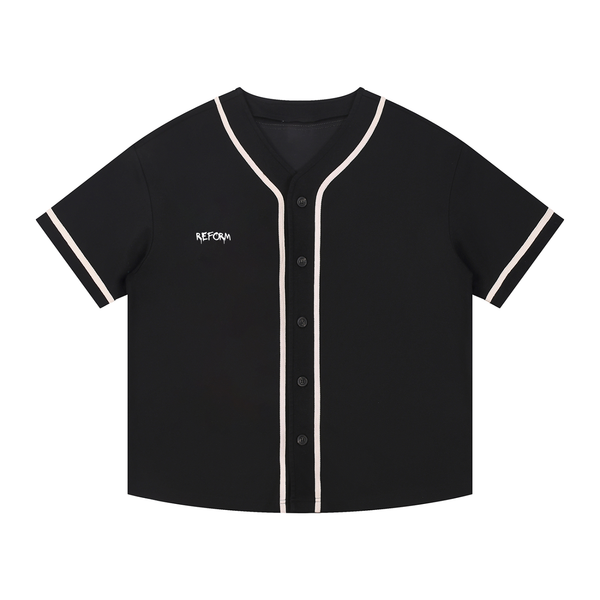 Contrast Piped Button-Up Jersey