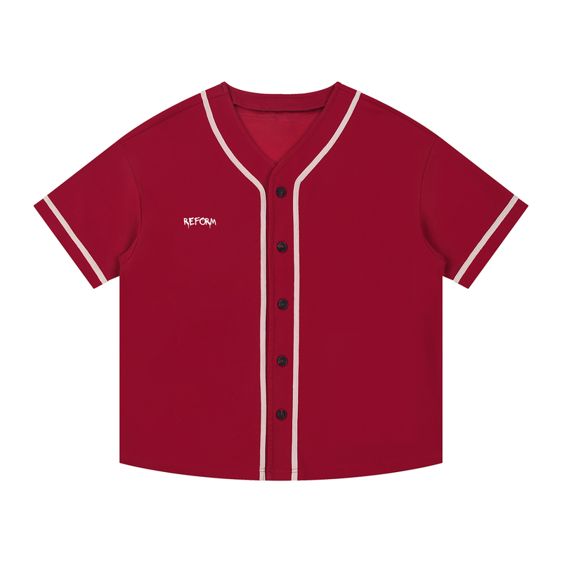 Contrast Piped Button-Up Jersey