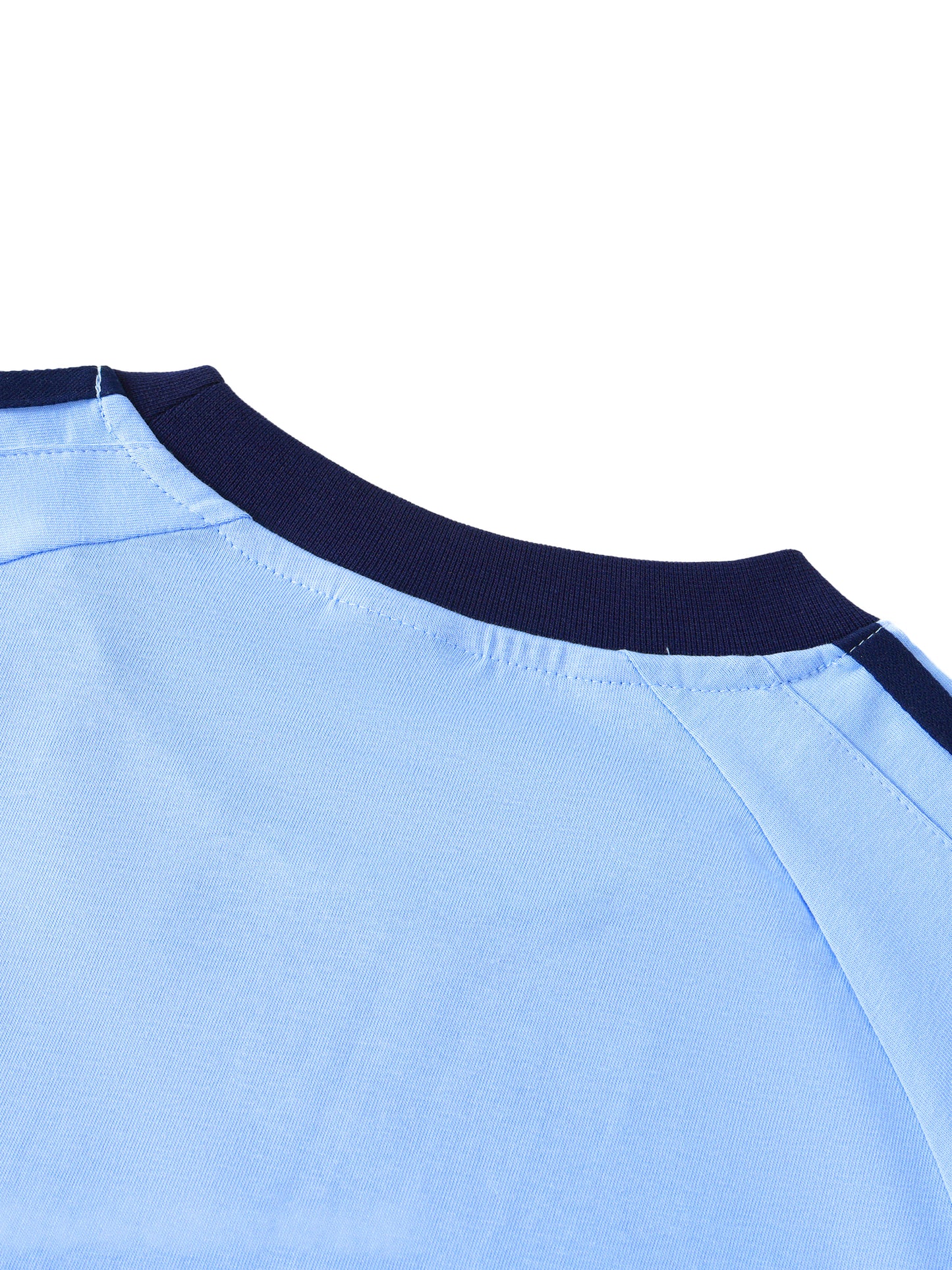 Contrast Tape Crewneck Cotton T-Shirt