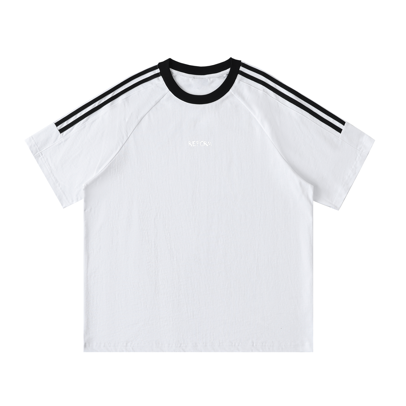 Contrast Tape Crewneck Cotton T-Shirt