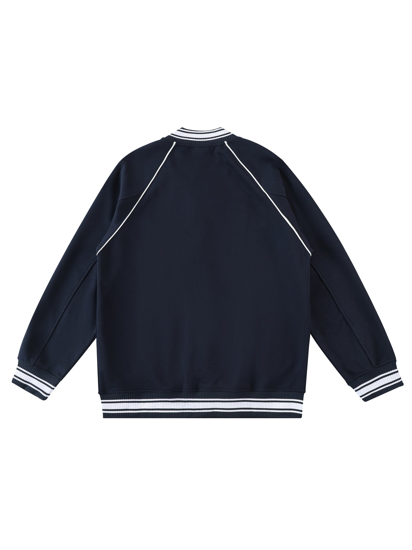 Contrast Trim Raglan Varsity Jacket