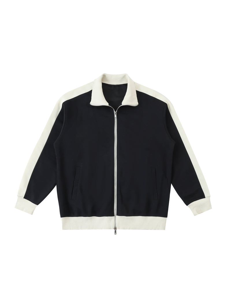 Contrast Trim Stand Collar Jacket