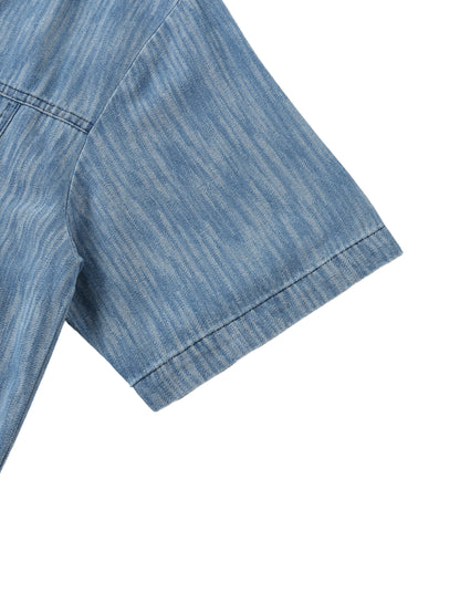 Distressed Wash Short-Sleeve Shirt