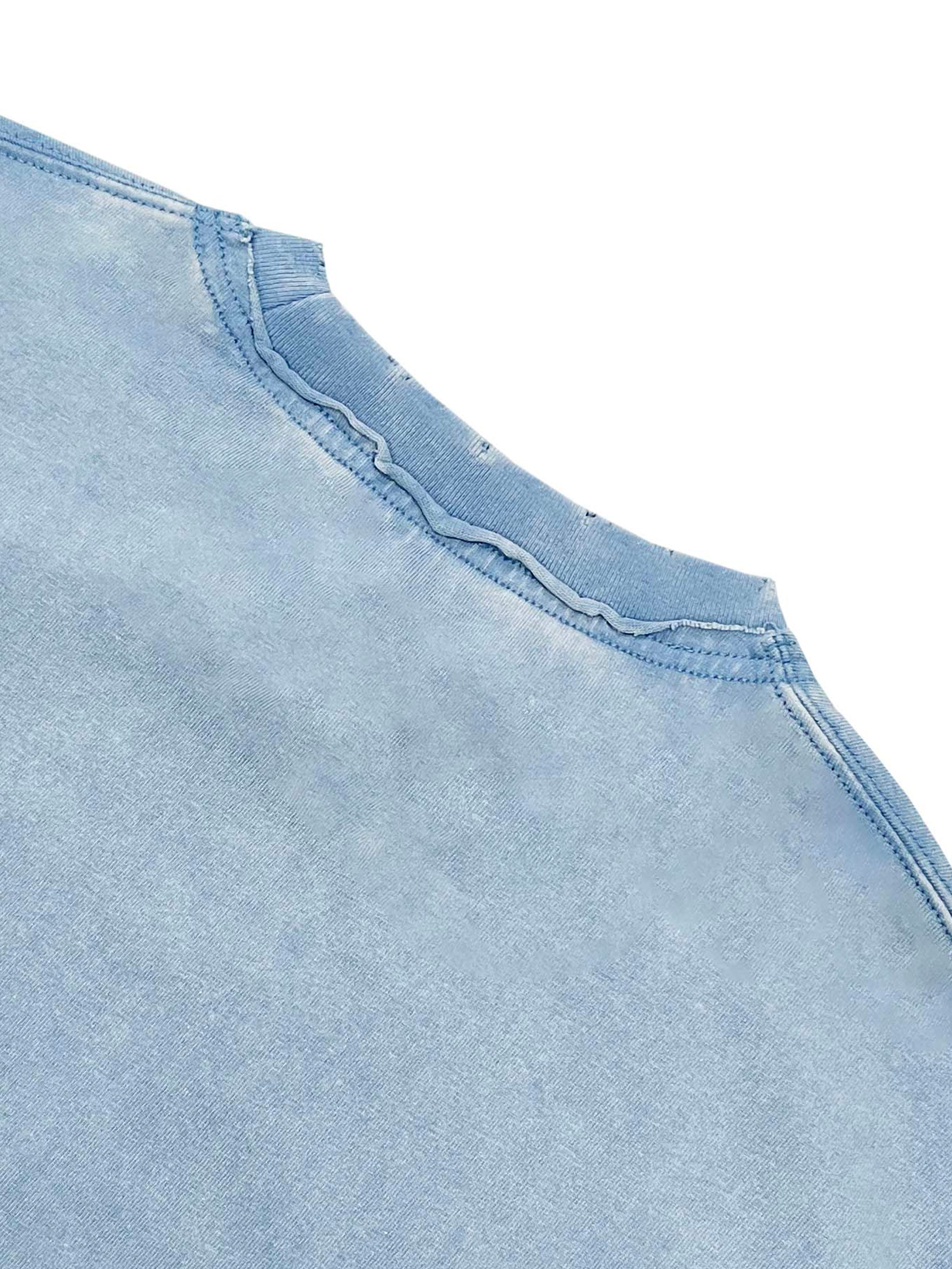 Double Neckline Scattered T-Shirt - 250 GSM