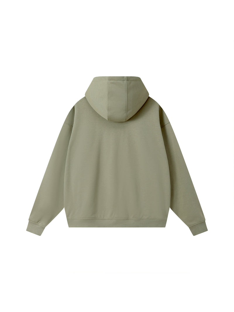 Drop-Shoulder Zip Up Hoodie