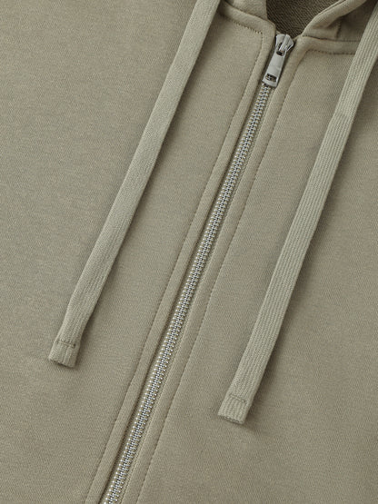 Drop-Shoulder Zip Up Hoodie