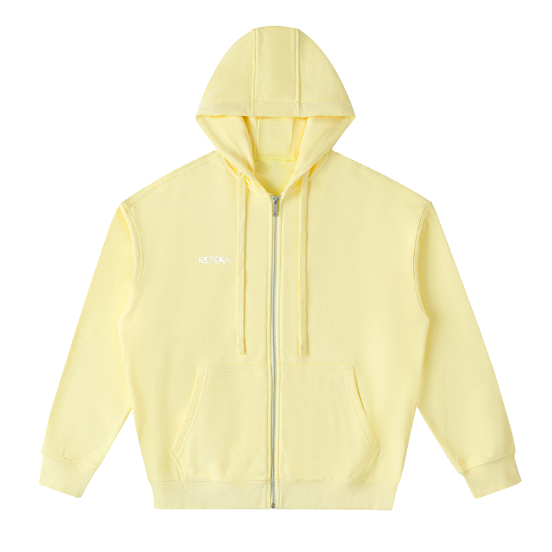Drop-Shoulder Zip Up Hoodie