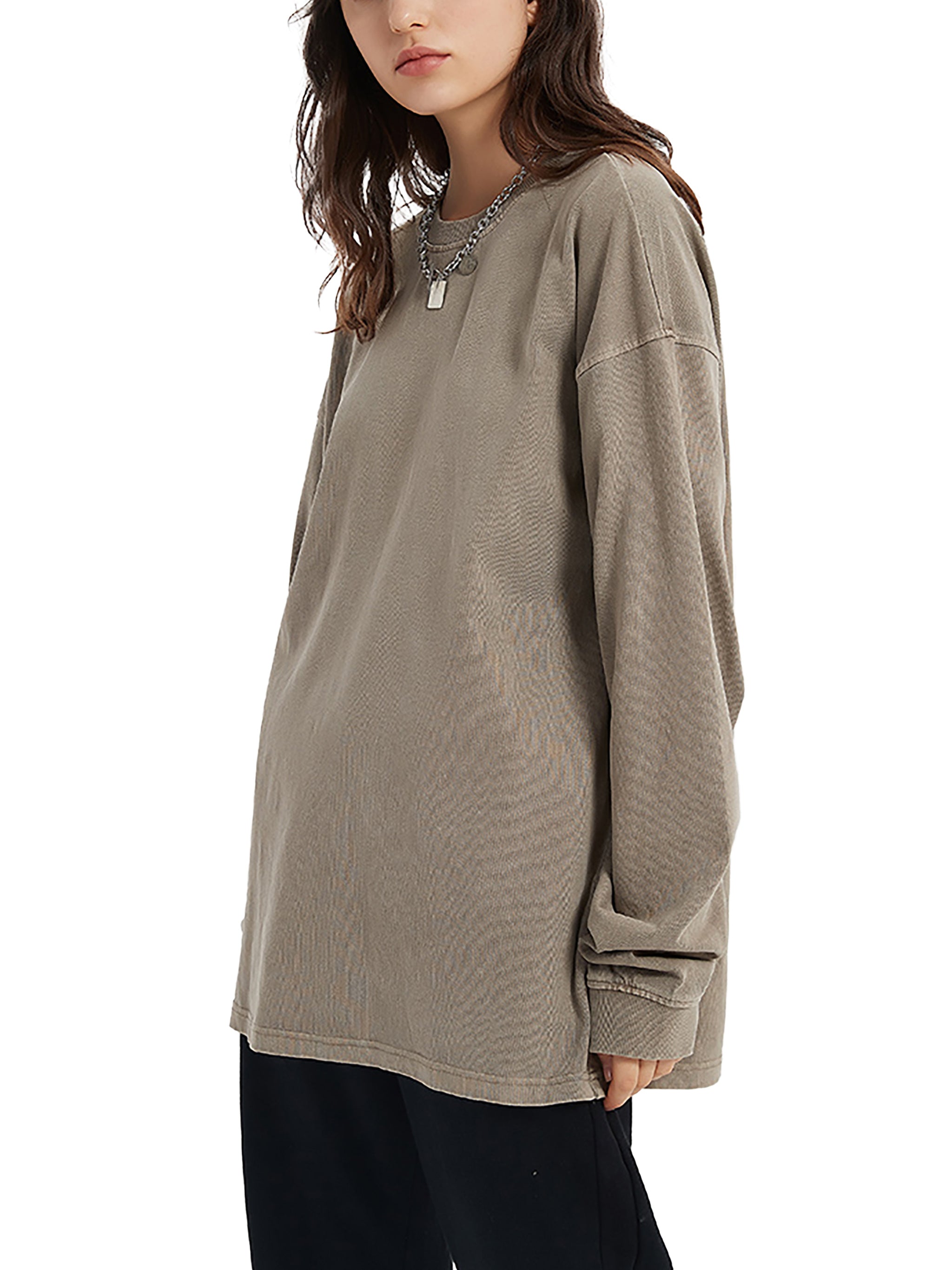 Enzyme Washed Long Sleeve T-shirt