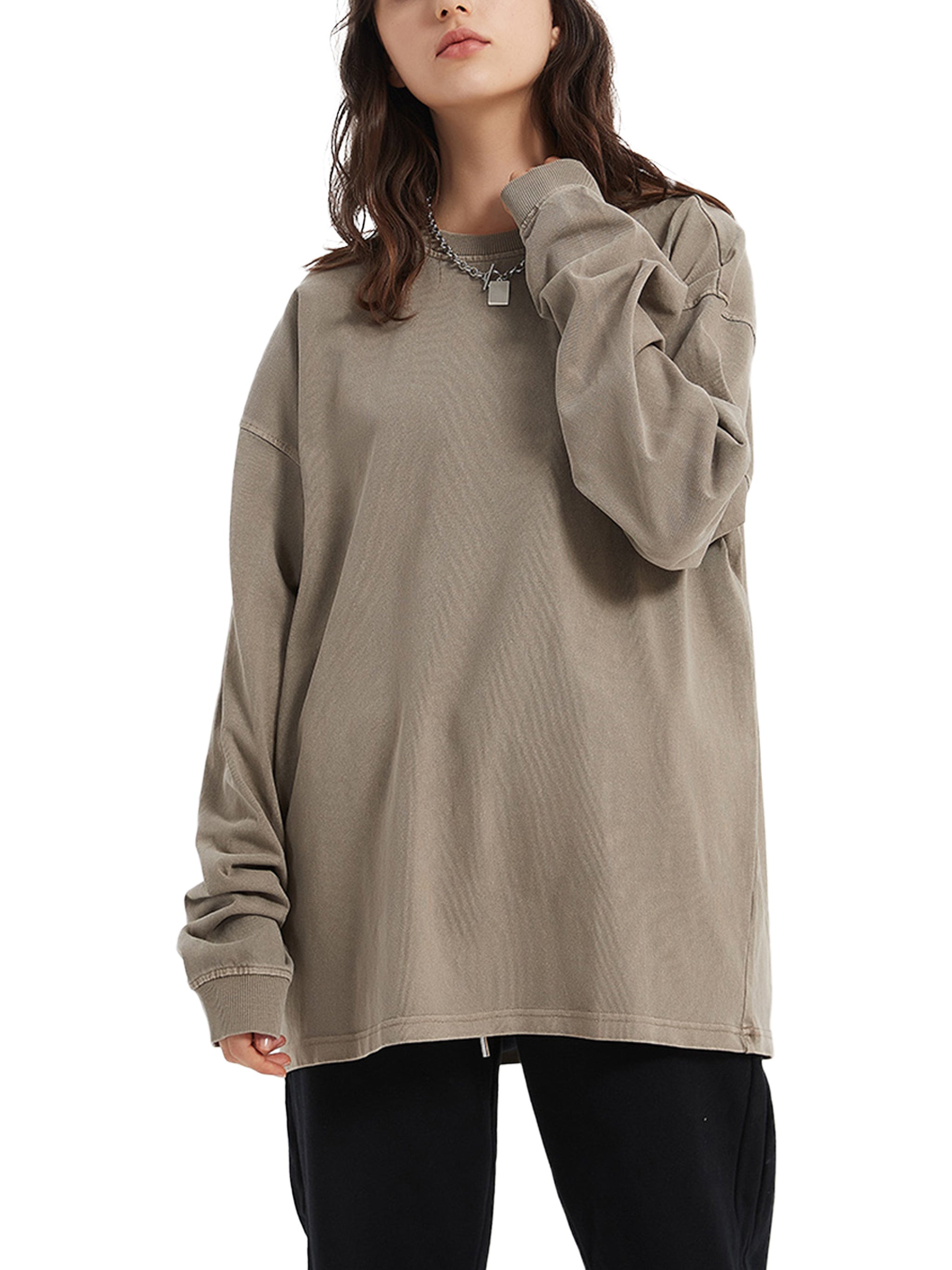 Enzyme Washed Long Sleeve T-shirt