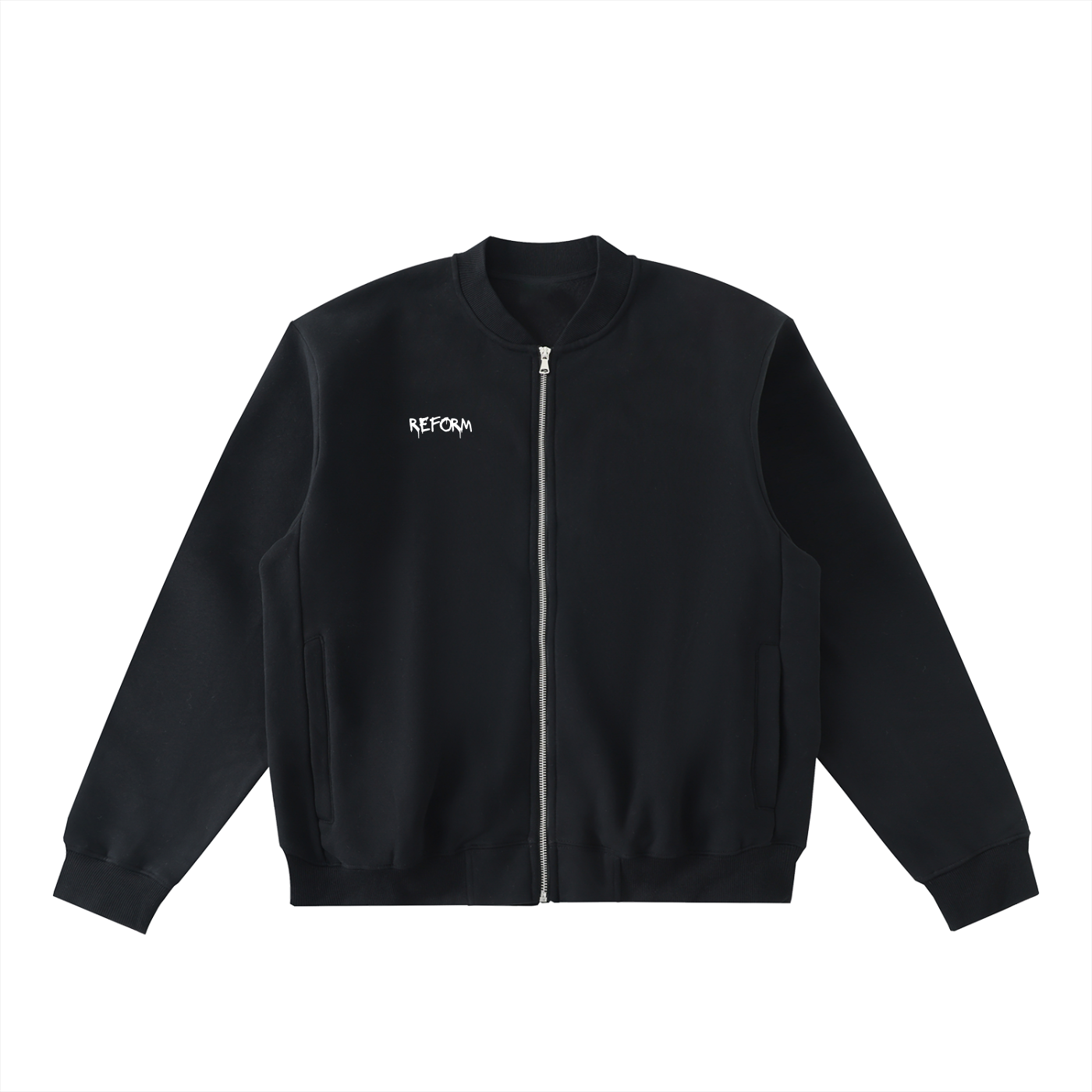 Essential Zip-Up Fleeced Varsity Jacket