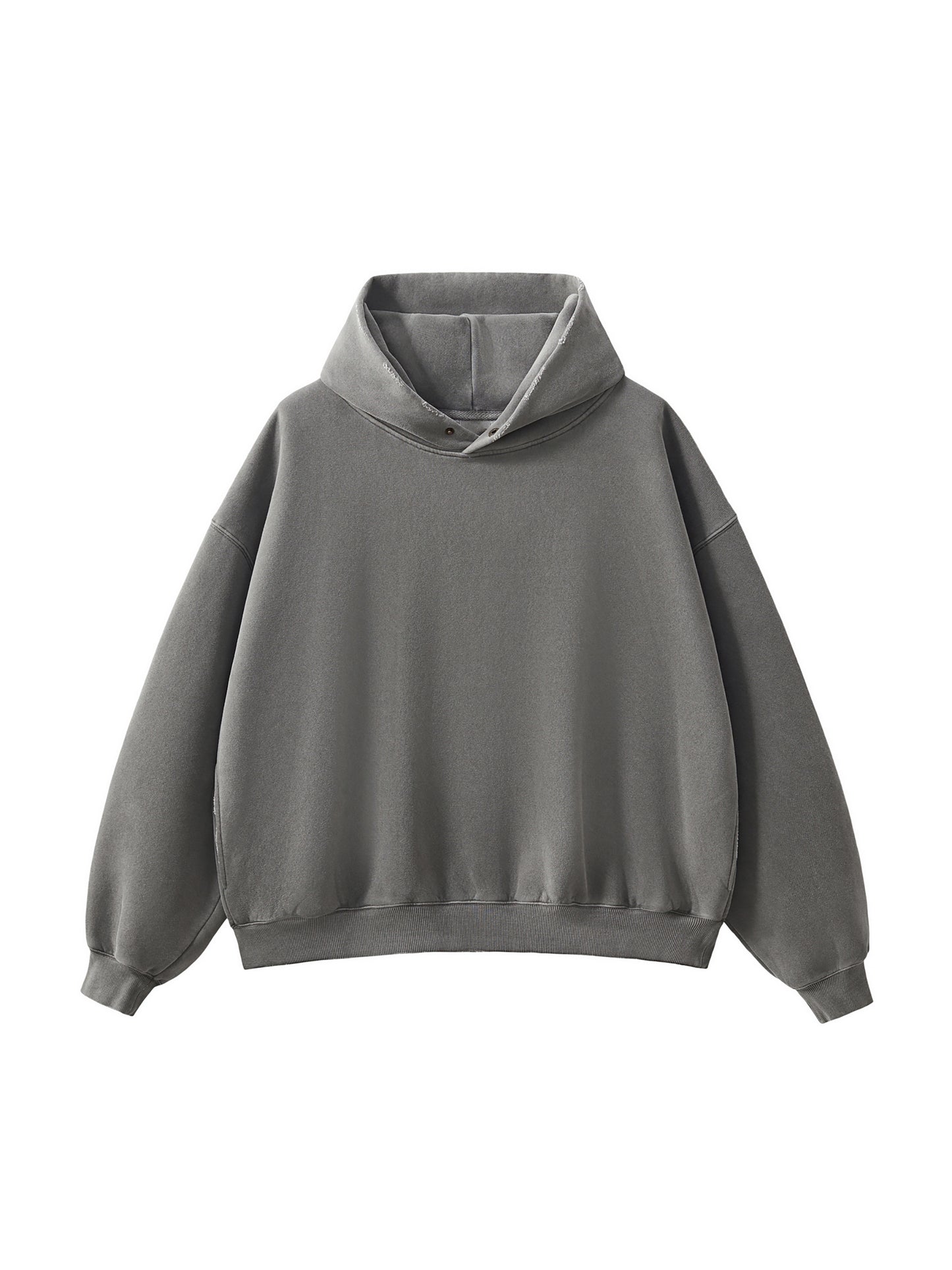 Frayed Enzyme Washed Fleece Hoodie