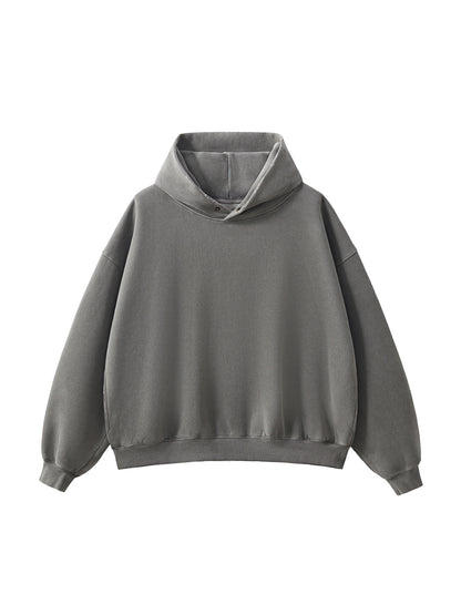 Frayed Enzyme Washed Fleece Hoodie